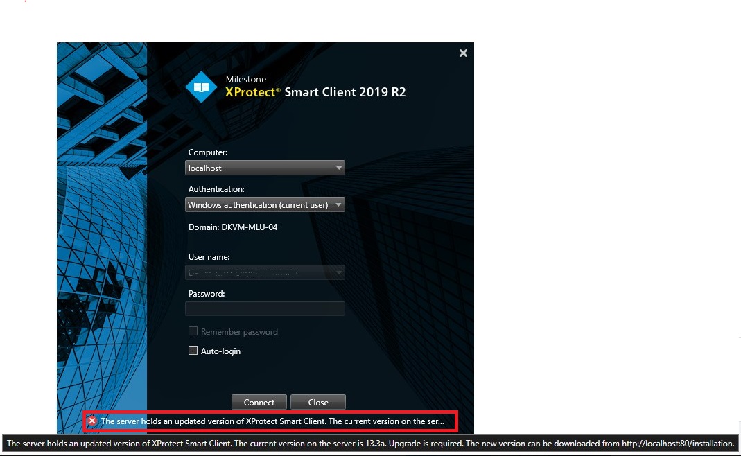 Smart Clients version older than 2019 R3 cannot connect to XProtect